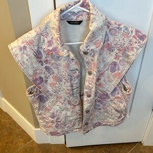DRIFTWOOD Floral Pink and Cream Vest
